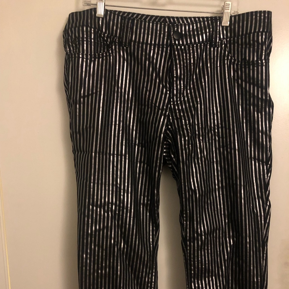 Striped skinny jeans